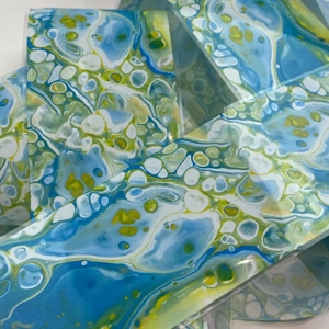 Swirling Turquoise Nail Art Foil - 1 Meter