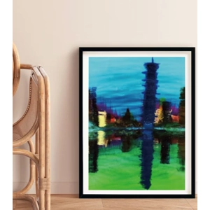 Abstract Taipei 101 | Acrylic on rice paper