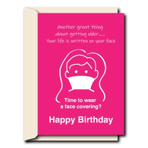 Wear a face covering | Birthday Card