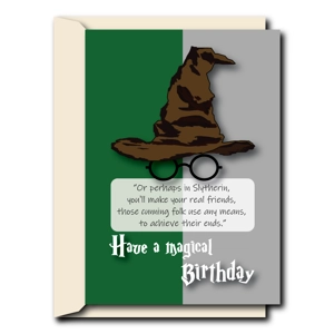 Sorting hat- Slytherin | Birthday Card