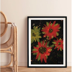 Sunflowers at Night | Painted by Little artist O. D. R