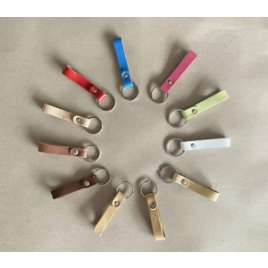 Genuine Colourful Leather Keyring