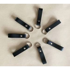 Genuine Black Leather Keyring