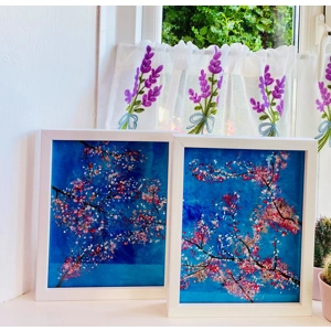 Sakura at Night #L#R | Acrylic on rice paper