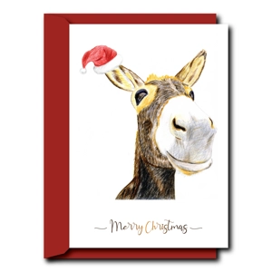 Hand drawn print Christmas card- Donkey | Christmas Card Hand drawn print Christmas card- Donkey | Christmas Card