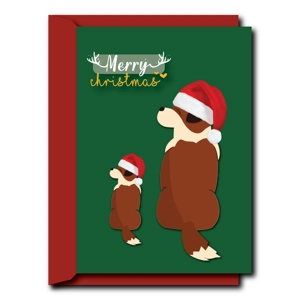 St. Bernard with Christmas hat | Christmas Card