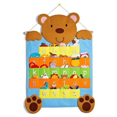 Teddy abc chart with 26 finger puppets