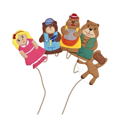 Goldilocks & the 3 Bears finger puppets