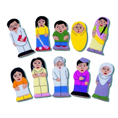 Asian Family & Friends finger puppets
