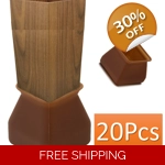 20x Silicone furniture floor protector for Tables Chairs Square BROWN