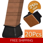 20Pcs Padded Silicon furniture leg protector for Chairs Tables SQUARE BLACK