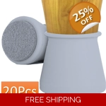20Pcs Padded Silicon furniture leg protectors for Chairs Tables Round Grey
