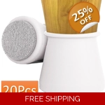 20Pcs Padded Silicon furniture floor protectors for Chairs Tables Round White