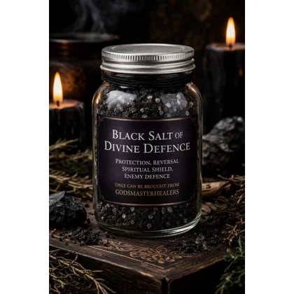 Black Salt of Divine Defence Protection Jar- Reversal Spiritual Shield Charged