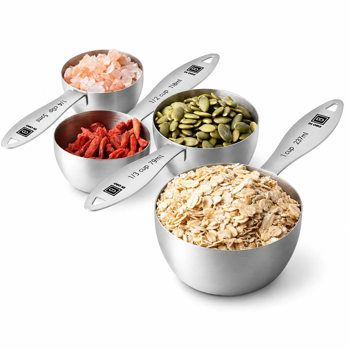 Ely Wholesale DI ORO Stainless Steel Measuring Cups Set
