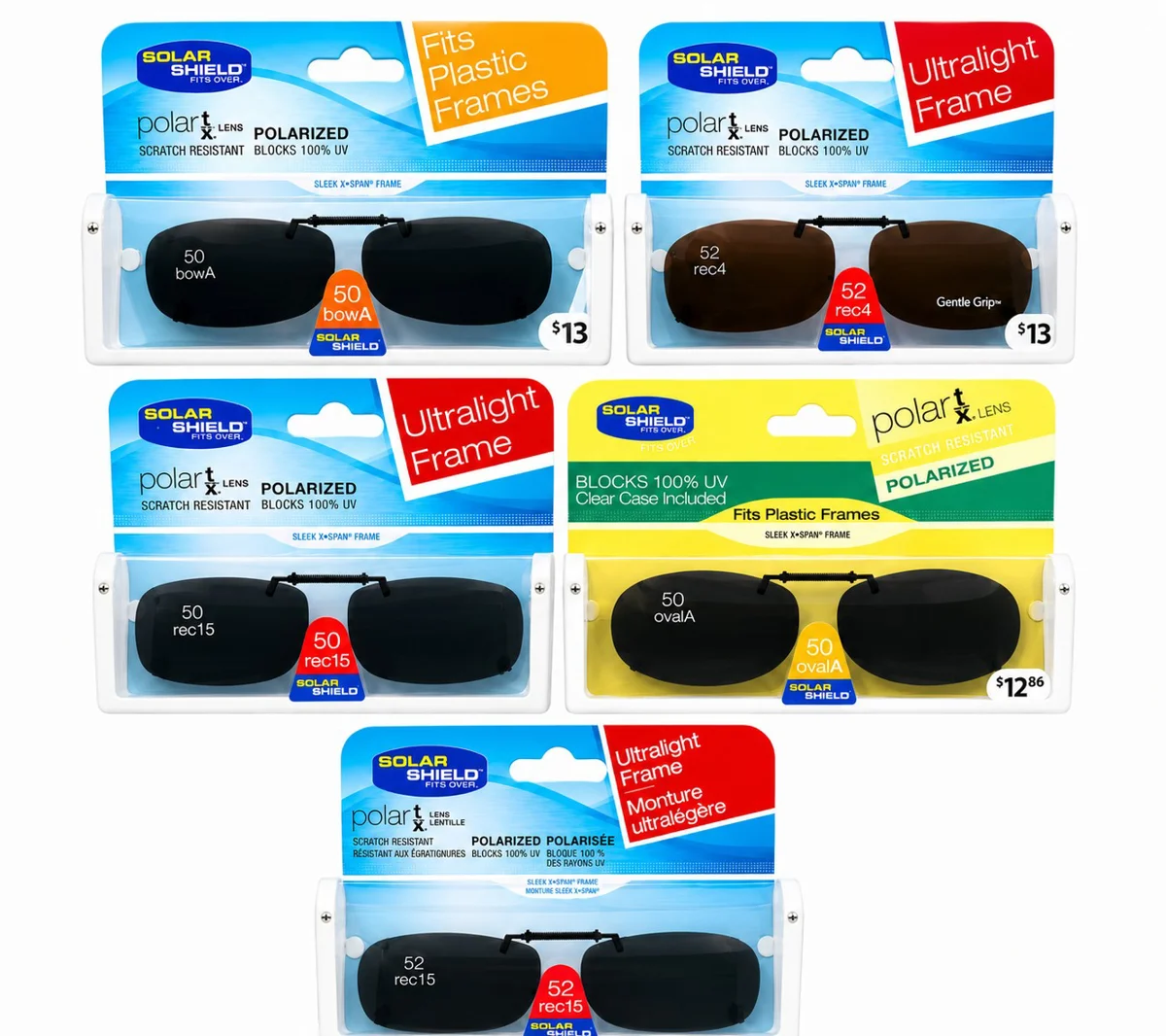Solar Shield Polarized Clip-On Sunglasses