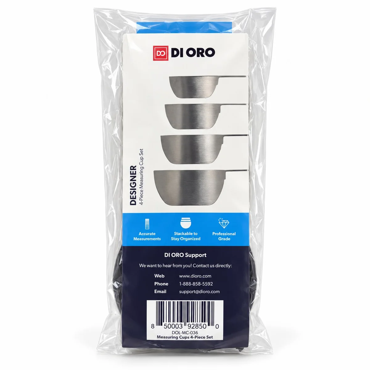 Ely Wholesale DI ORO Stainless Steel Measuring Cups Set