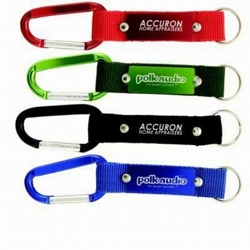 Aluminum Carabiner Spring Clip Keychains with Straps