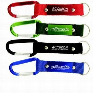Aluminum Carabiner Spring Clip Keychain with Strap