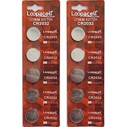 CR2032 Lithium 3V Batteries, 10 on 2 cards