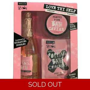 Case Of 16 HALLU Love Thy Self, Complete Pink Carpet Bath Set