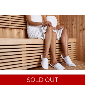 Unisex White Sauna Slippers