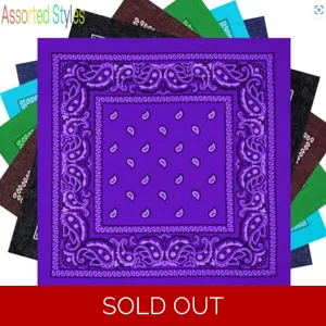Bandana Set with Paisley Pattern - Polyester | 360 Pcs