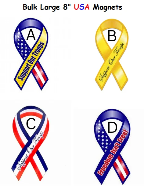 Large USA Ribbon Patriotic Magnets