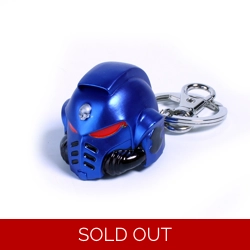 Warhammer 40K Space Marine Ultramarine Blue Helmet Keychain