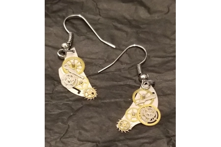 Cogs & Caves Commission: Steampunk Earrings (pair) Cogs & Caves Commission: Steampunk Earrings (pair)
