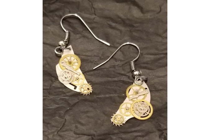 Cogs & Caves Commission: Steampunk Earrings (pair)
