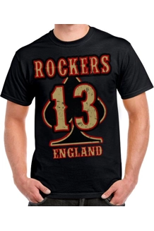 T Shirt Rockers England BIG 13 Front Print - UK P&P Included