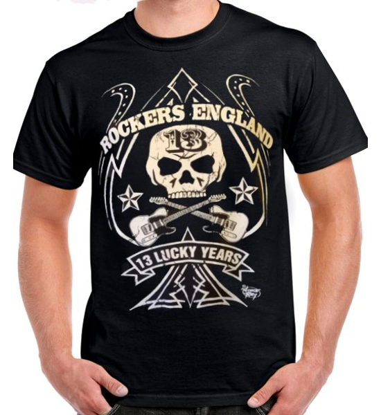 Rockers England 13 Lucky Years design by "Vince Ray" - Free UK P&P