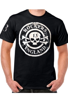 T Shirt Rockers England B/W Distressed logo. UK ..