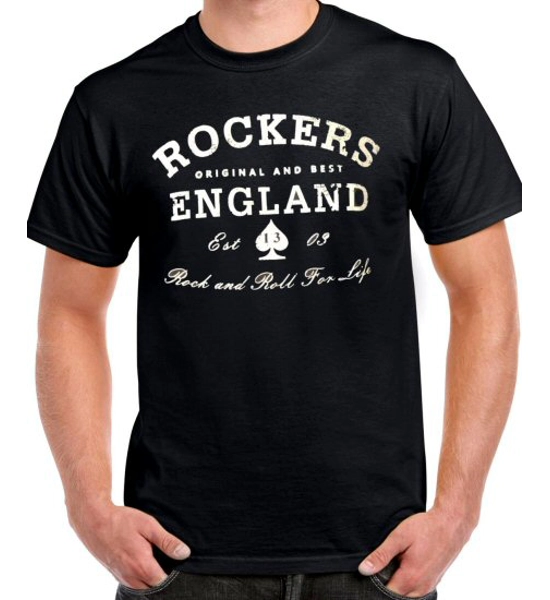 Original & Best - Rockers England Black T Shirt UK P&P Included Original & Best - Rockers England Black T Shirt UK P&P Included