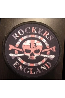 Patch, Rockers England sew on Union jack skull L..