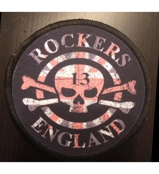 Patch, Rockers England sew on Union jack skull Logo UK P&P Included COPY