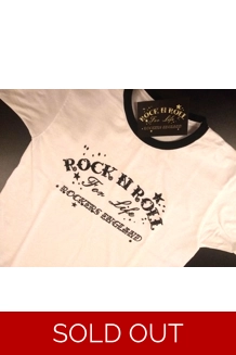 Rock n Roll For Life Mens White Ringer T Shirt U..