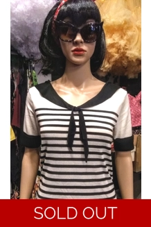 black & White Sailor Stripe Knit Top - UK P&P In..