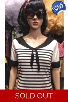 black & White Sailor Stripe Knit Top - UK P&P Included