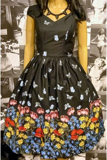 Midnight meadow Swing Dress