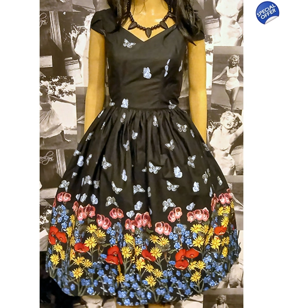 Midnight meadow Swing Dress