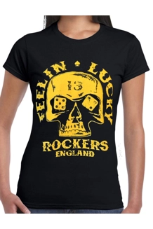 Womens Rockers England Feelin Lucky T Shirt - UK P&P Included
