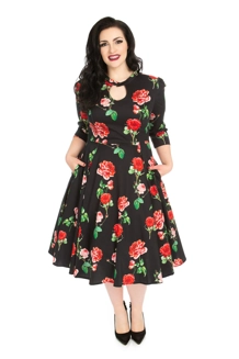 Hearts and Roses black and rose swing dress.