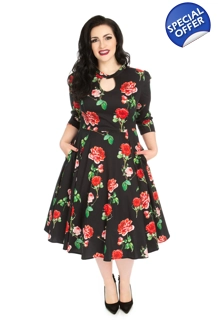 Hearts and Roses black and rose swing dress.