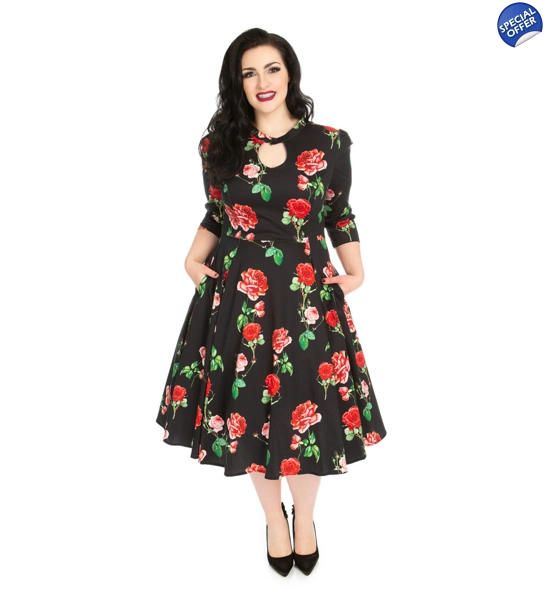 Hearts and Roses black and rose swing dress.