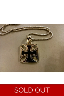 Stainless Steel Iron Cross Pendant and Chain - UK P&P Included