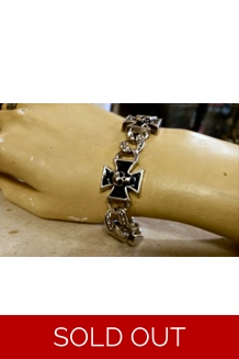 Iron Cross Skull Bracelet - UK P&P Included Iron Cross Skull Bracelet - UK P&P Included
