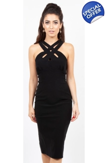 LAST 1 - Voodoo Vixen Lillian black Cross Neck W..