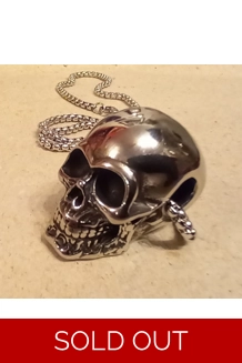 Stainless Steel Skull Pendant - UK P&P Inc